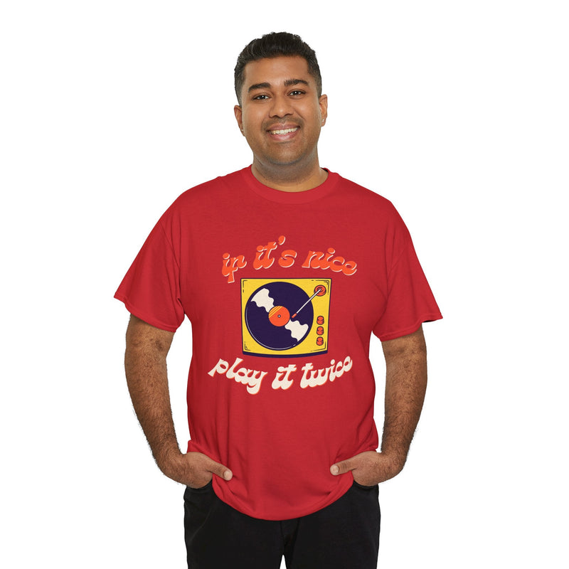 'If It’s Nice, Play It Twice' Vinyl T-Shirt, additional view