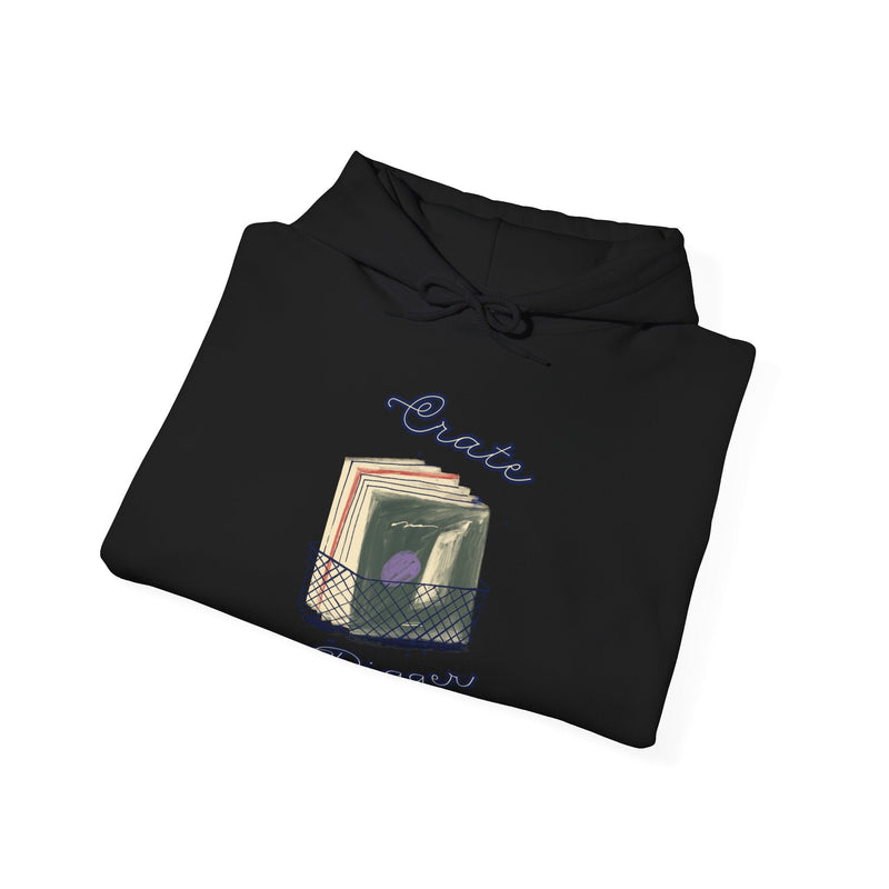 'Crate Digger' Men's Hoodie, size reference