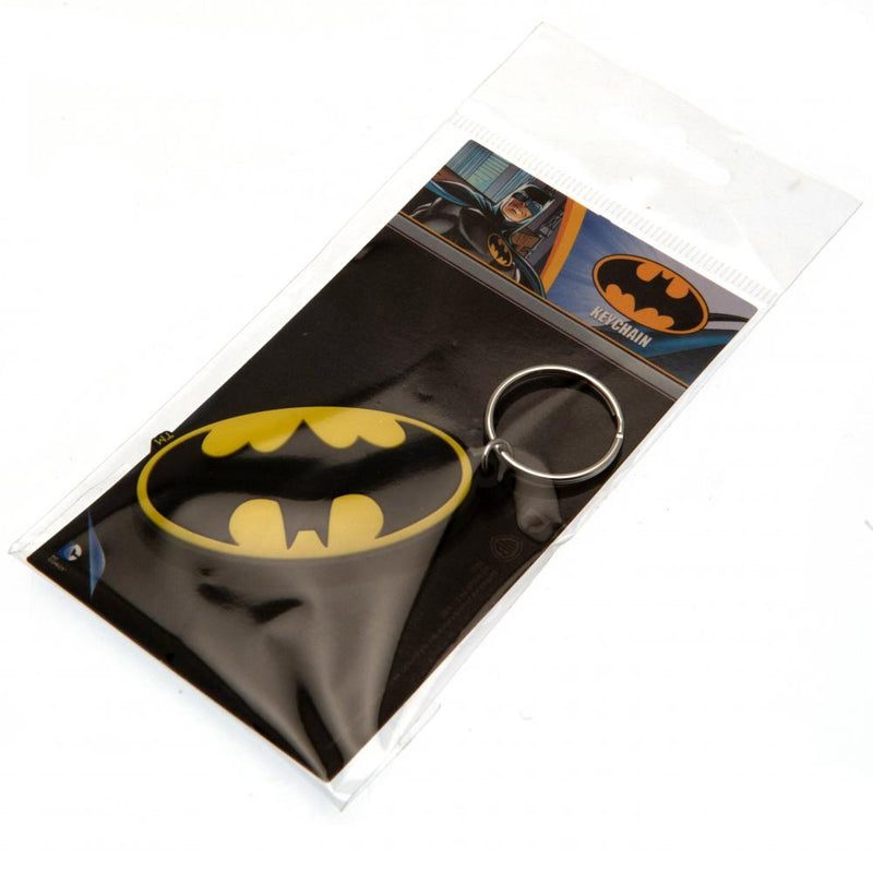 Batman Logo PVC Keyring, side angle