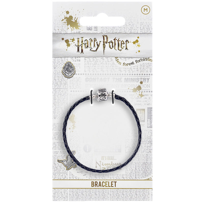 Harry Potter Leather Charm Bracelet Black M, alternate view
