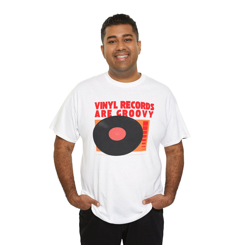 'Vinyl Records Are Groovy' Bold T-Shirt, alternate view