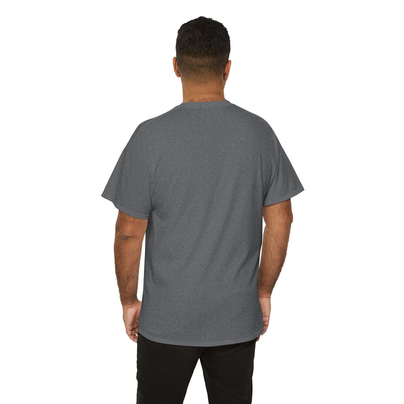 'Money can't buy happiness' Men's Vinyl T-Shirt, rear view