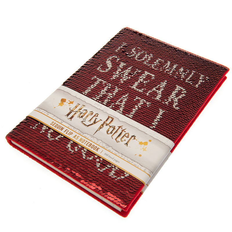 Harry Potter Premium Sequin Notebook, rear view