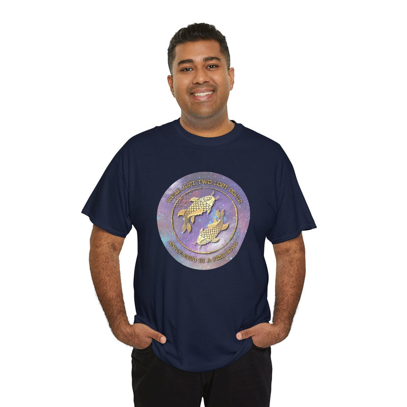 'Lost Souls' Celestial Fish Lyric T-Shirt, in display