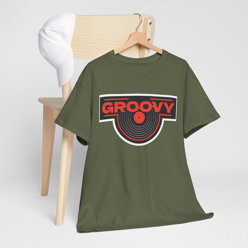 'Groovy' Men's T-Shirt, close-up detail
