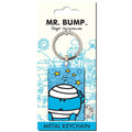 Mr Bump Metal Keyring, side angle