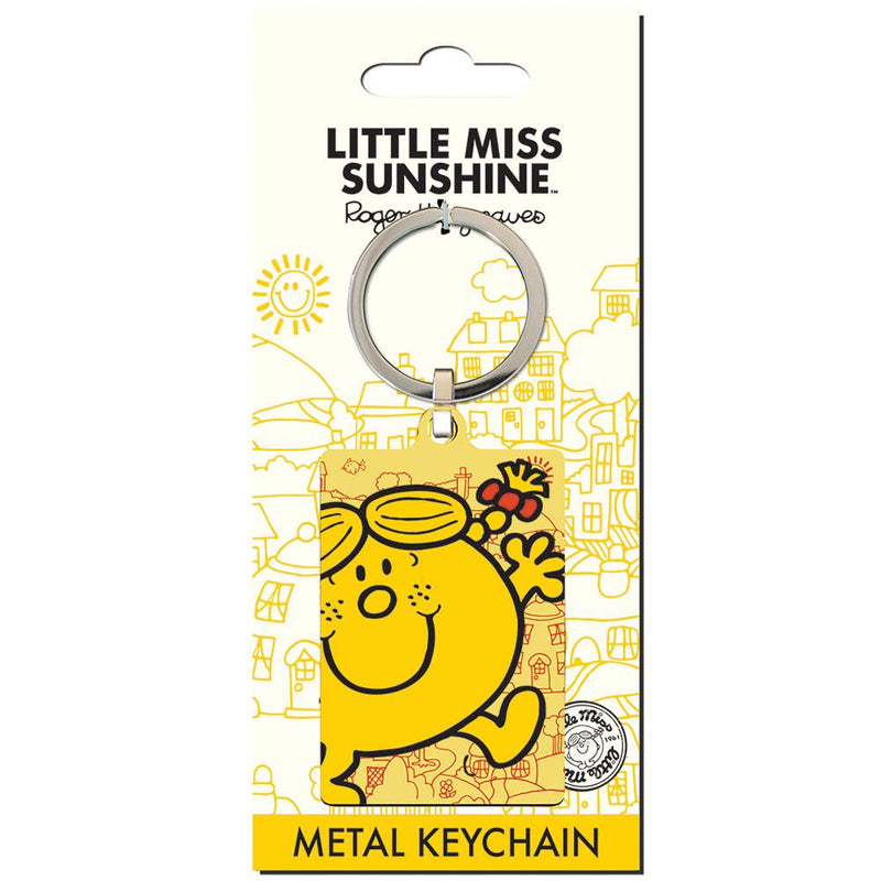 Little Miss Sunshine Metal Keyring, side angle