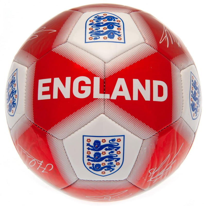 England FA Red & White Signature Football, alternate view