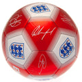 England FA Red & White Signature Football, close-up detail