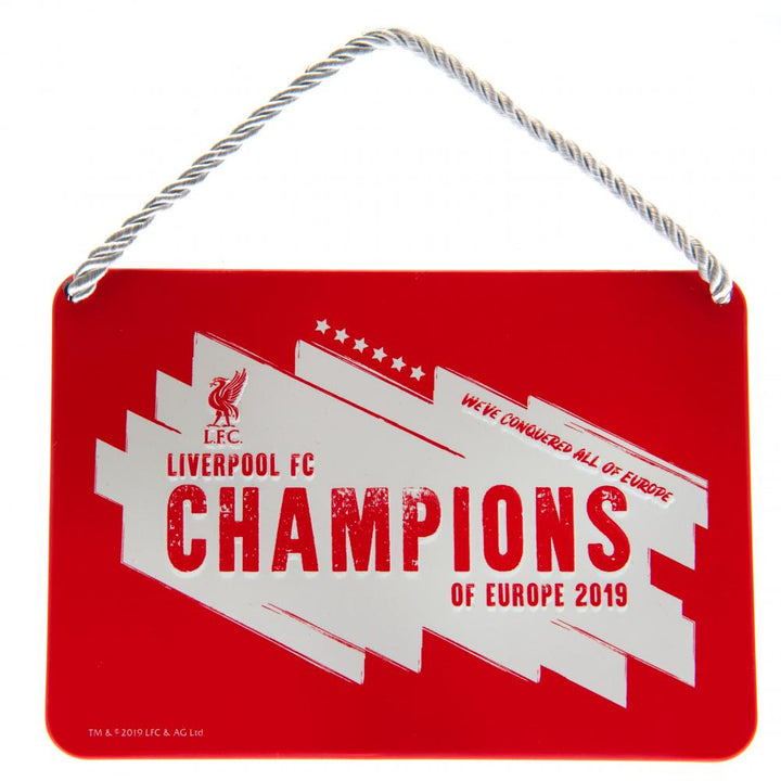 Liverpool FC Champions Of Europe Bedroom Sign