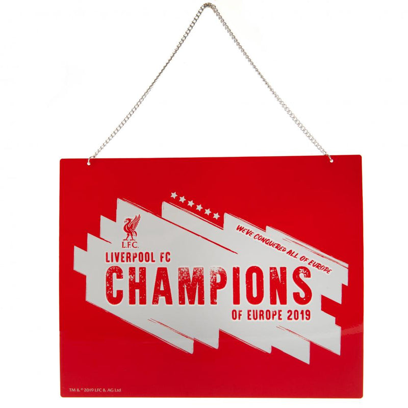 Liverpool FC Champions Of Europe Metal Sign, alternate view
