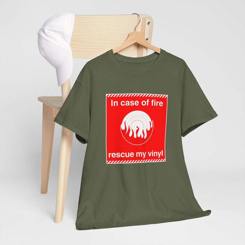 'In Case of Fire, Save My Vinyl' T-Shirt, additional view
