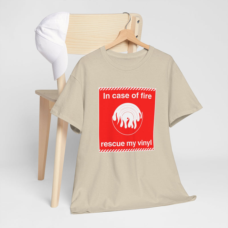 'In Case of Fire, Save My Vinyl' T-Shirt, alternate view