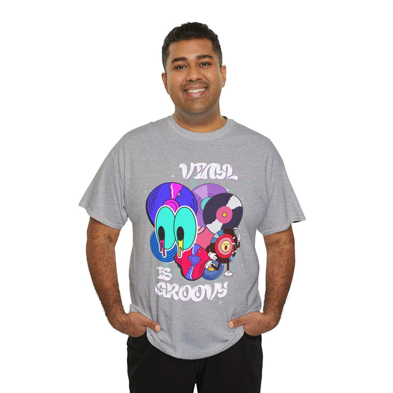 'Vinyl Is Groovy' Men's T-Shirt, packaging shot