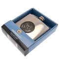 Manchester City FC Hip Flask, side angle