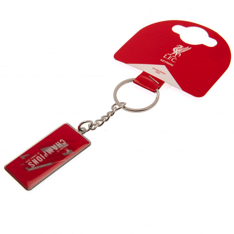 Liverpool FC Champions Of Europe Keychain, side angle