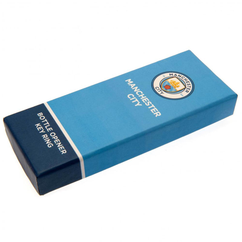 Manchester City FC Executive Bottle Opener Keyring, close-up detail