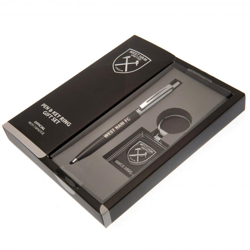 West Ham United FC Pen & Keyring Set, close-up detail