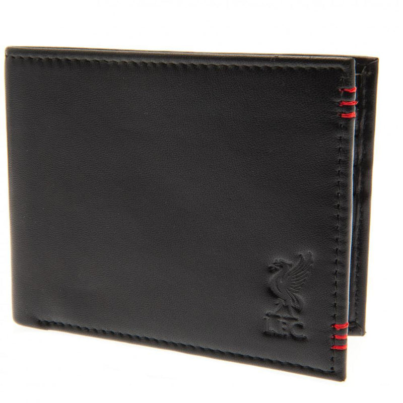 Liverpool FC Leather Stitched Wallet, side angle