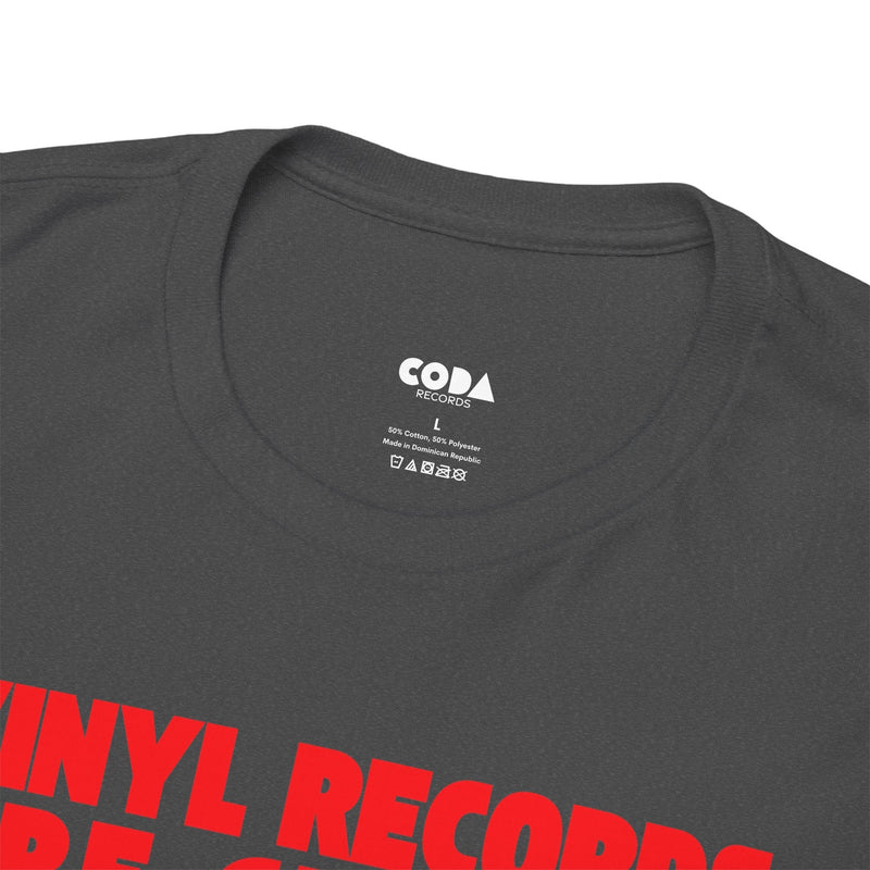 'Vinyl Records Are Groovy' Bold T-Shirt, side angle