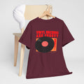 'Vinyl Records Are Groovy' Bold T-Shirt, close-up detail