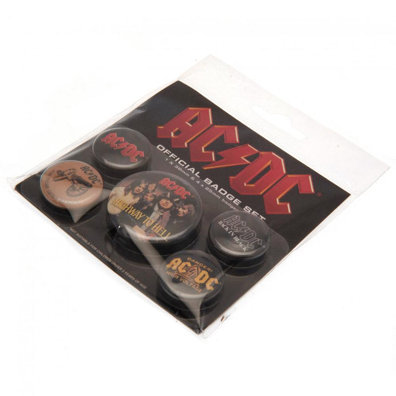 AC/DC Button Badge Set, side angle