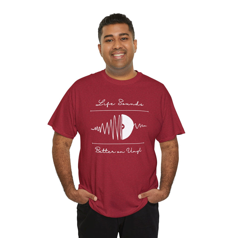 'Life Sounds Better on Vinyl' Men's T-Shirt, packaging shot