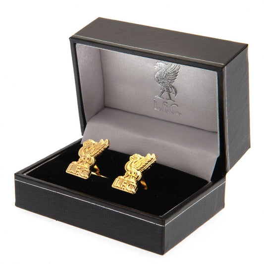 Liverpool FC Gold Plated Liverbird Cufflinks, alternate view