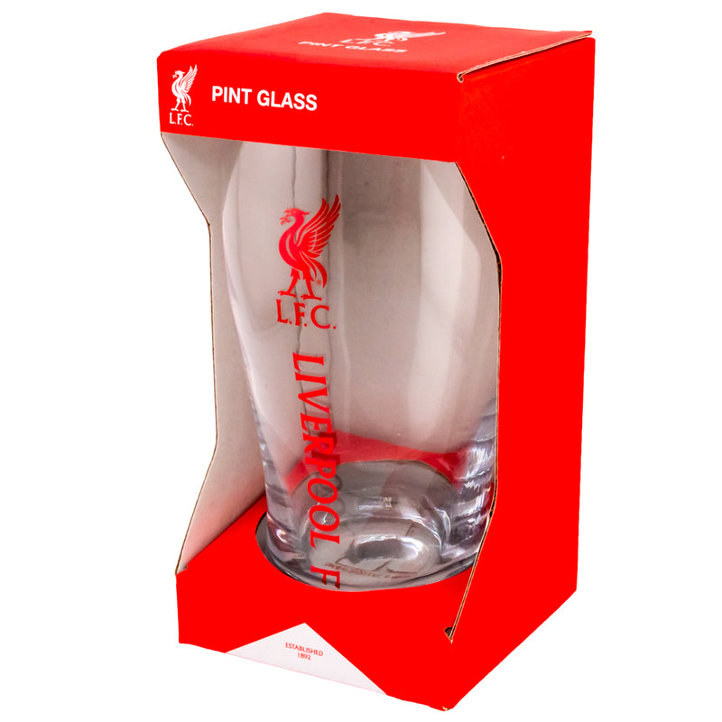 Liverpool FC Tulip Pint Glass, side angle