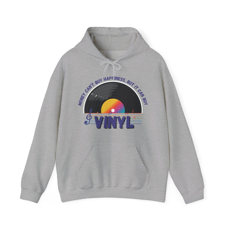 'Money Can't Buy Happiness, But It Can Buy Vinyl' Men's Hoodie collectible from Coda Records