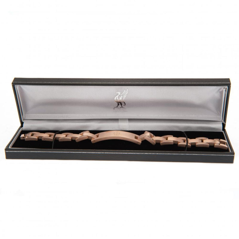 Liverpool FC Rose Gold Plated Bracelet, side angle
