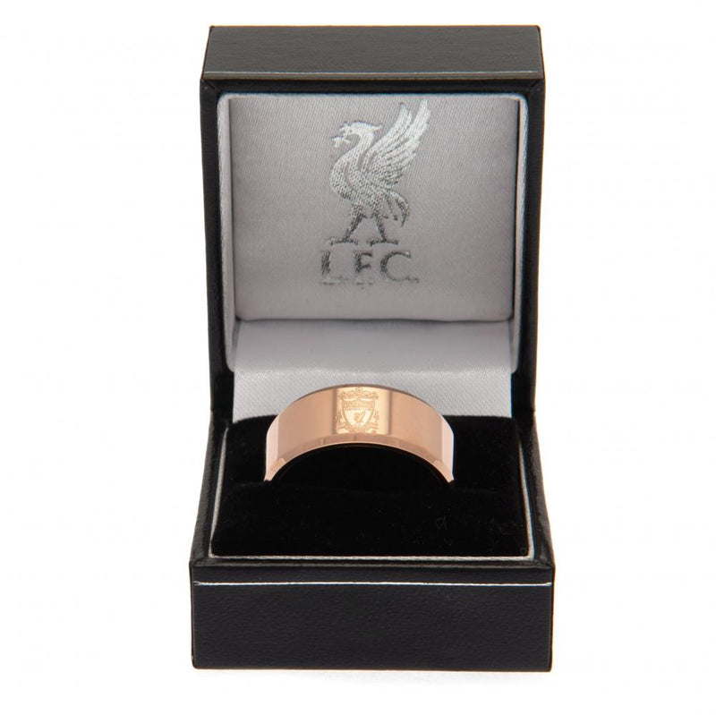 Liverpool FC Rose Gold Plated Ring Small, side angle