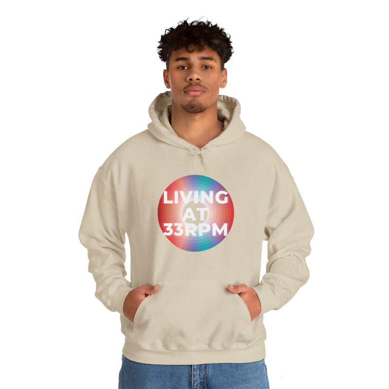 'Living at 33rpm' Men's Hoodie, product detail