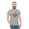 'Vinyl Ain't Dead' Skull Men's T-Shirt, showing reverse