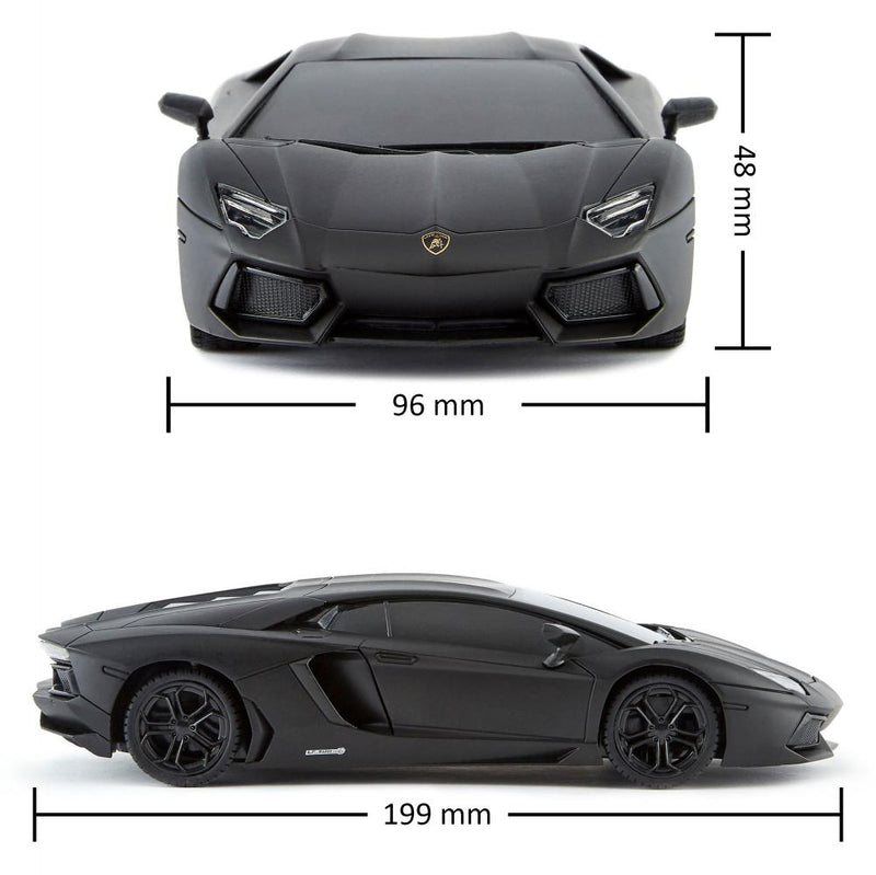 Lamborghini Aventador Radio Controlled Car 1:24 Scale Black, rear view