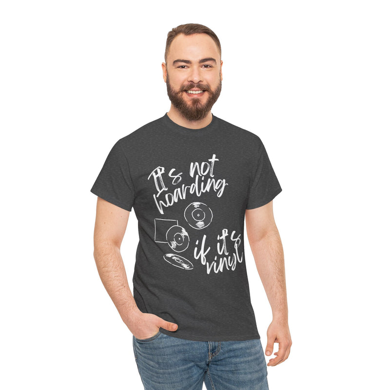 'It's Not Hoarding If It's Vinyl' Men's T-Shirt, in display
