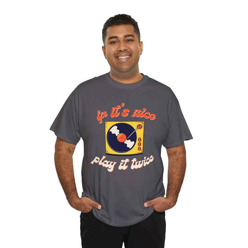 'If It’s Nice, Play It Twice' Vinyl T-Shirt, alternate view