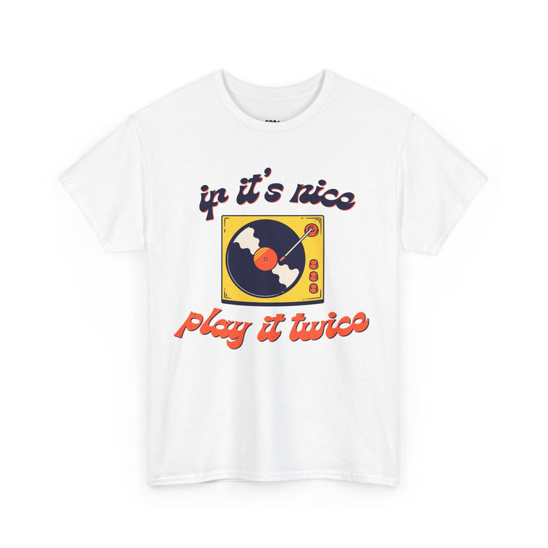 'If It’s Nice, Play It Twice' Vinyl T-Shirt, product detail