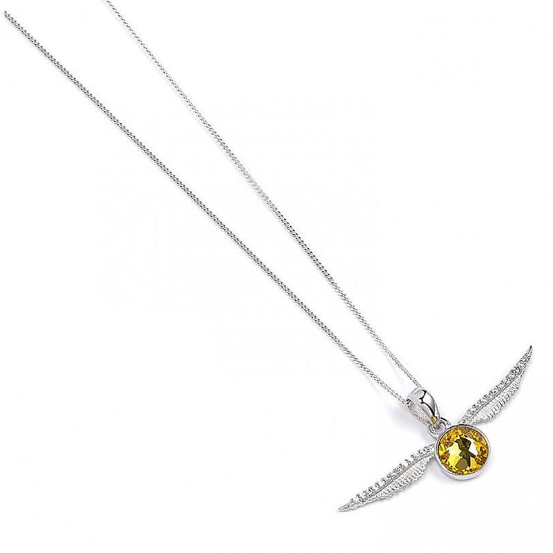 Harry Potter Sterling Silver Golden Snitch Crystal Necklace, alternate view