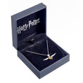 Harry Potter Sterling Silver Golden Snitch Crystal Necklace, close-up detail