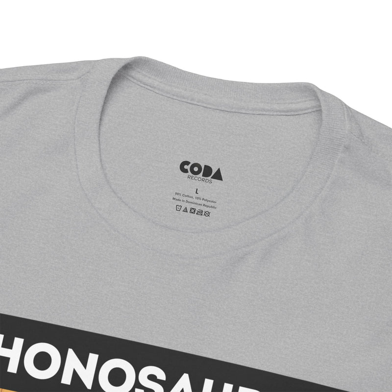 'Phonosaurus' Men's Vinyl T-Shirt, side angle