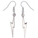 Harry Potter Silver Plated Lightning Bolt Hook Earrings