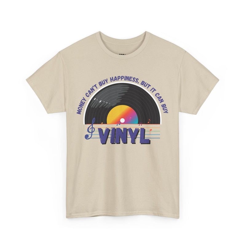 'Money Can't Buy Happiness, But It Can Buy Vinyl' Men's T-Shirt, rear view
