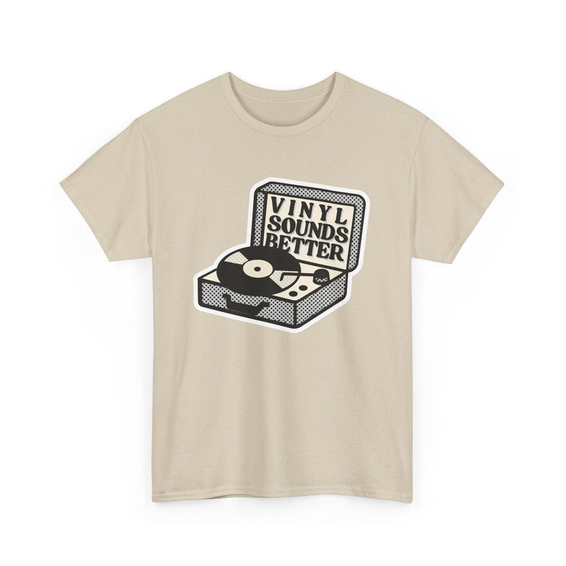'Vinyl Sounds Better' T-Shirt, size reference