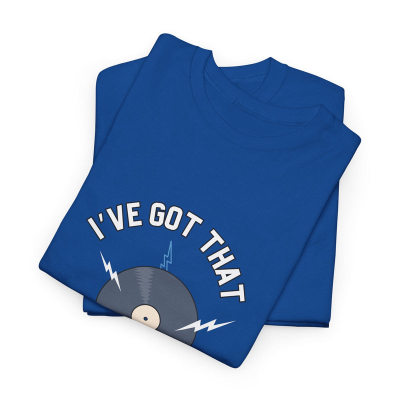 'I've Got That On Vinyl' T-Shirt, close-up detail