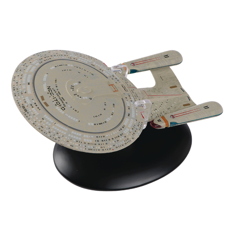 U.S.S. ENTERPRISE NCC-1701-D Handbook & Diecast Ship Picard The Next Generation (Eaglemoss / Star Trek), rear view
