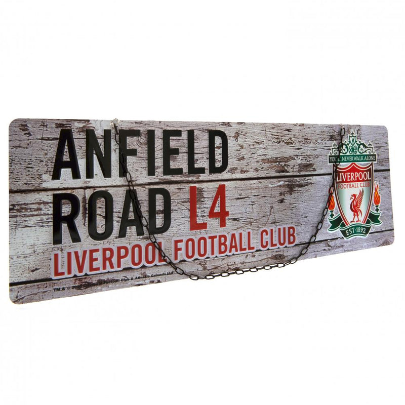 Liverpool FC Rustic Garden Sign, side angle