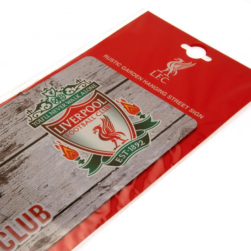 Liverpool FC Rustic Garden Sign, close-up detail