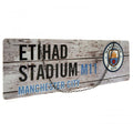 Manchester City FC Rustic Garden Sign, side angle