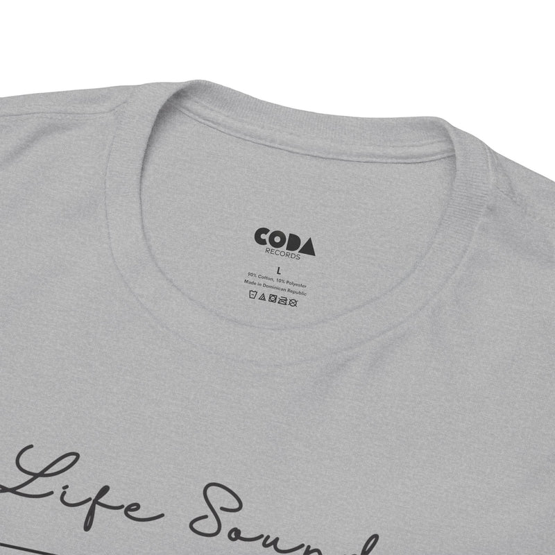 'Life Sounds Better on Vinyl' Men's T-Shirt, showing reverse